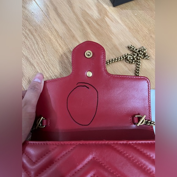 Gucci GG MARMONT SUPER MINI BAG in Red - Picture 13 of 13